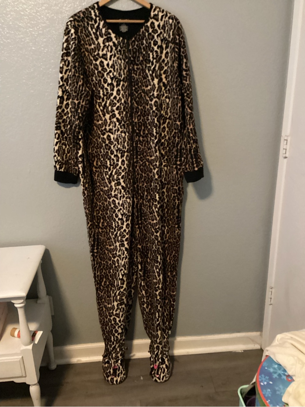 Nick & Nora One Piece Leopard Footed Pajamas